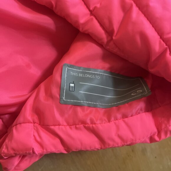 Girls Champion Winter Coat Size L 10-12 Bright Pink Zippered Pockets Hood Puffer - Picture 8 of 8